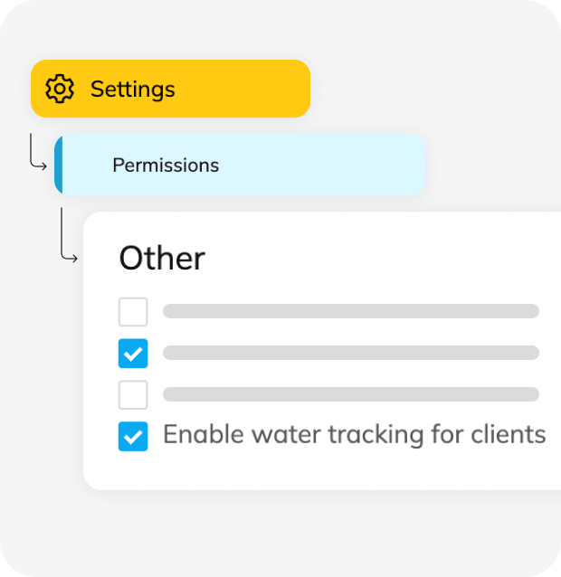 settings - water tracker